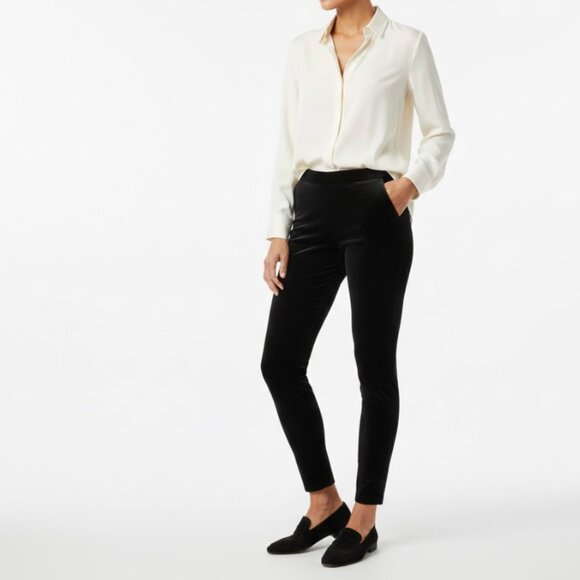 Eileen Fisher Pants - Eileen Fisher Stretch Velvet Ankle Leggings in Black - Size M